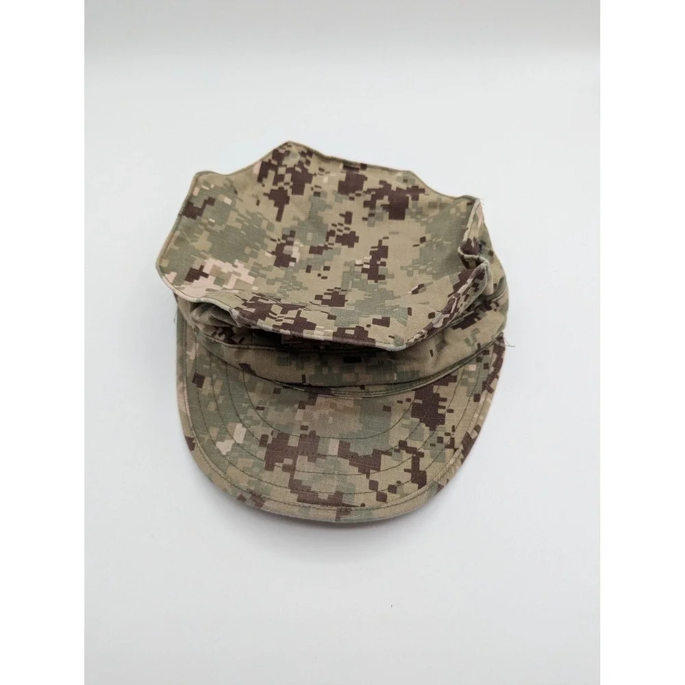 US Navy NWU Type III AOR2 Digital Camo 8 Point Utility Cover Hat Size 7 3/4 PO2